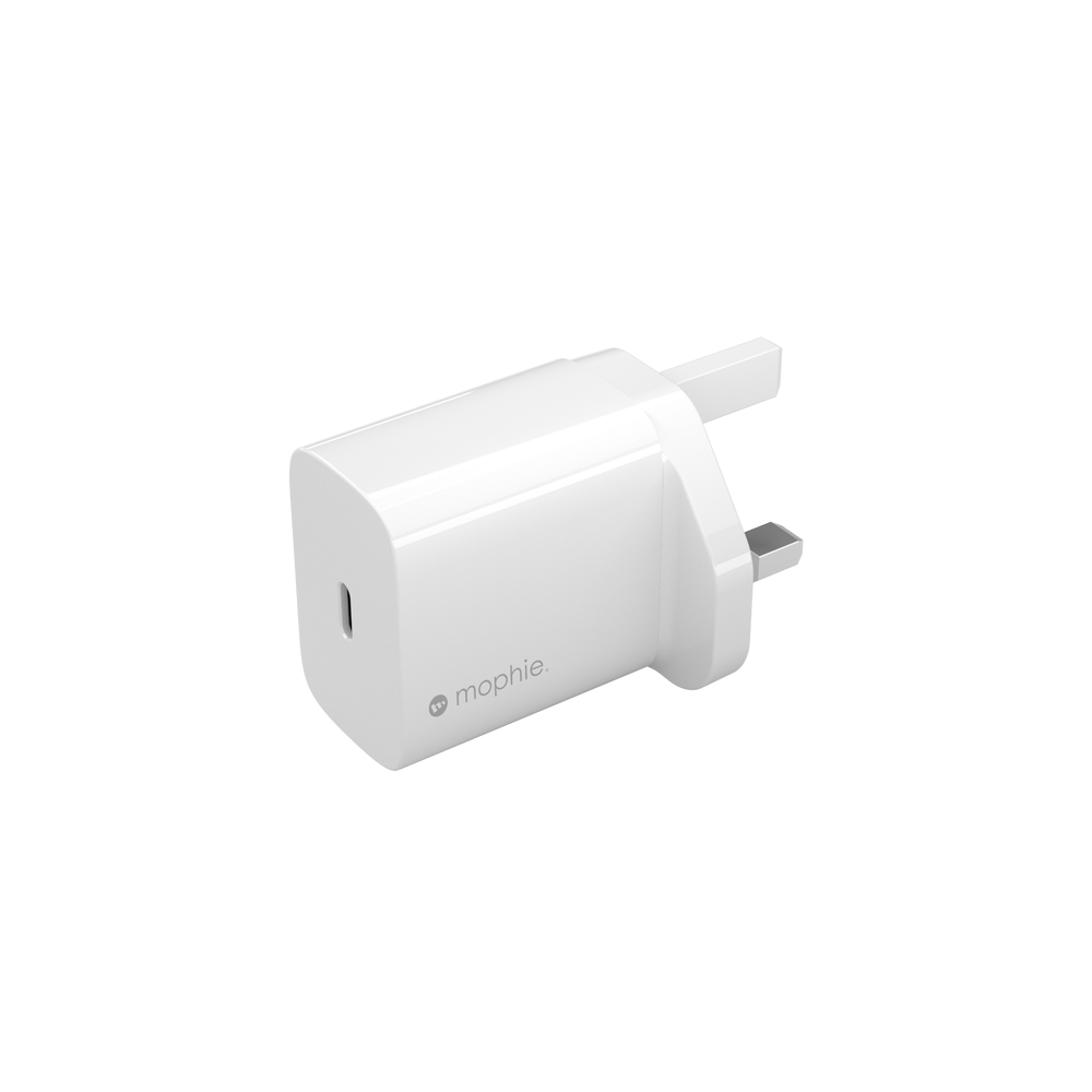 Mophie Power Adapter USB C30W GaN White UK Switch Apple Authorized